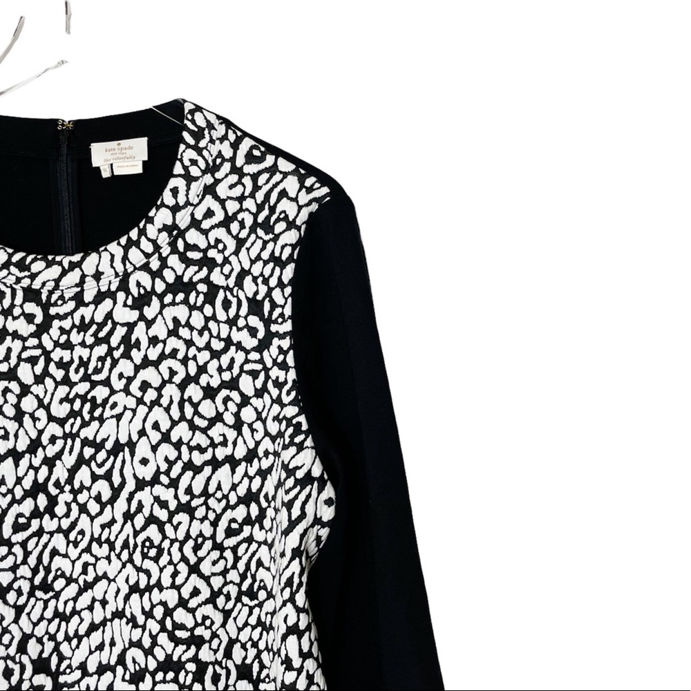 Kate Spade Leopard Jacquard Top in Cream & Black - Picture 4 of 6